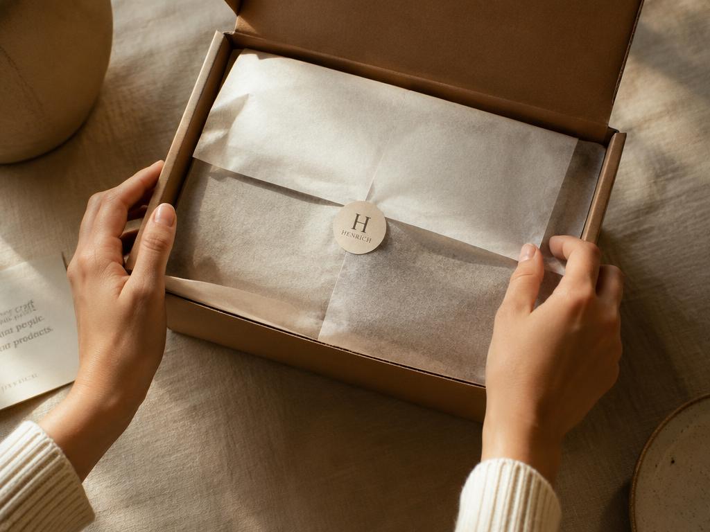 Illustrative creator unboxing a product sample